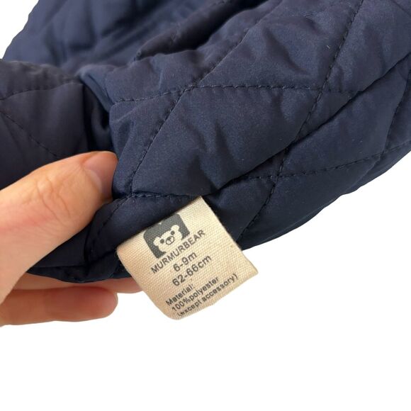 Murmurbear Baby Suit Blue Navy Quilted Warm 6-9 Months Blue Horn Deer - Picture 5 of 7
